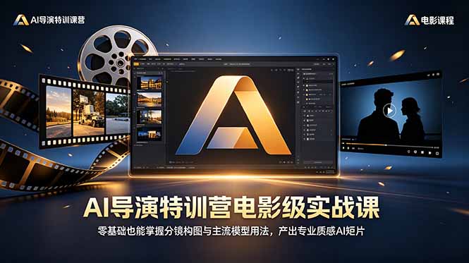 AI导演特训营电影级实战课，零基础也能掌握分镜构图与主流模型用法，产出专业质感AI短片-朽念云创