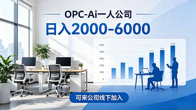 2026创业新风口—OPC一人公司模式震撼首发！日收益2000-6000+，项目绿色长久，安全稳健，合...-朽念云创