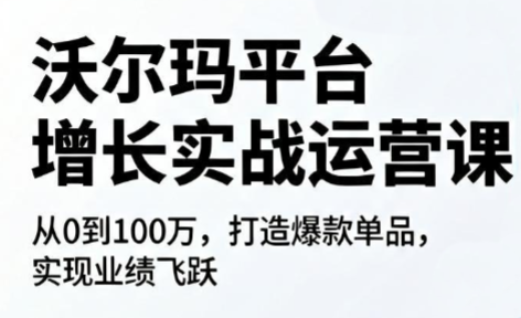 沃尔玛平台增长的实战运营课-朽念云创