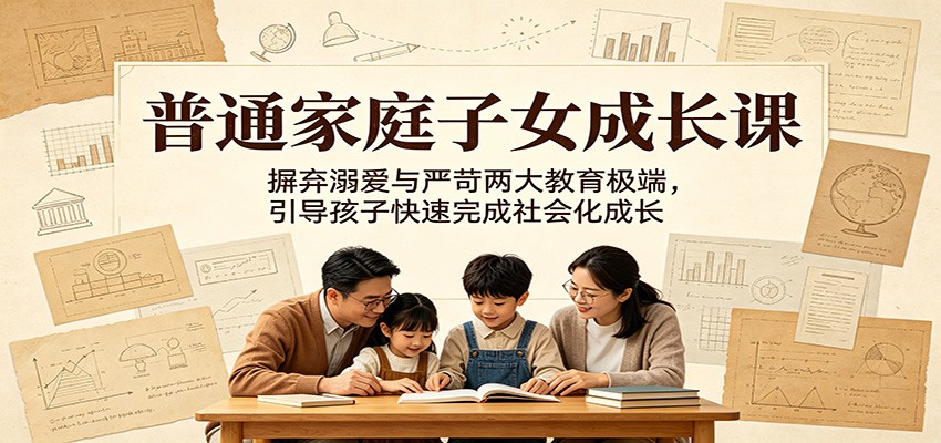 普通家庭子女成长课：摒弃溺爱与严苛两大教育极端，引导孩子快速完成社会化成长-朽念云创