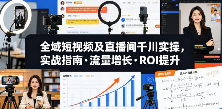 全域短视频及直播间千川实操，实战指南·流量增长·ROI提升(更新)-朽念云创