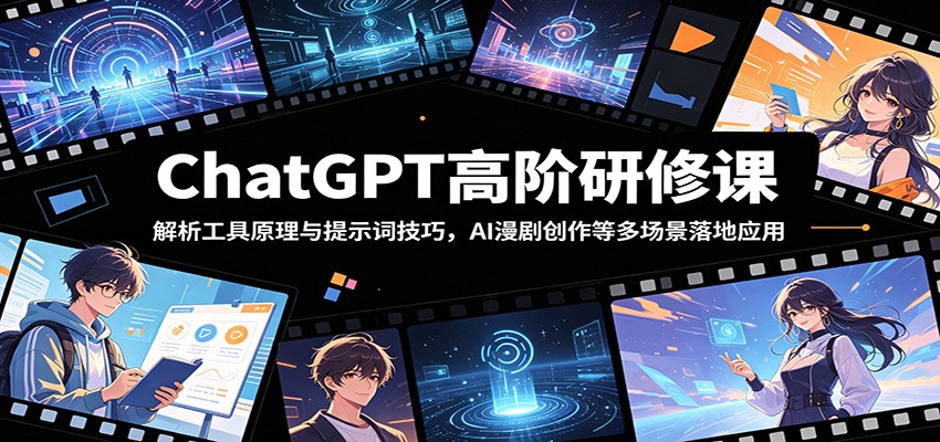 ChatGPT高阶研修课：解析工具原理与提示词技巧，AI漫剧创作等多场景落地应用-朽念云创