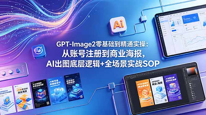 GPT-Image2零基础到精通实操：从账号注册到商业海报，AI出图底层逻辑+全场景实战SOP-朽念云创