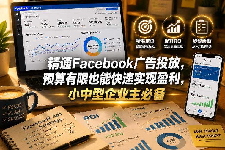 精通Facebook广告投放，预算有限也能快速实现盈利，小中型企业主必备【原创双语字幕】-朽念云创