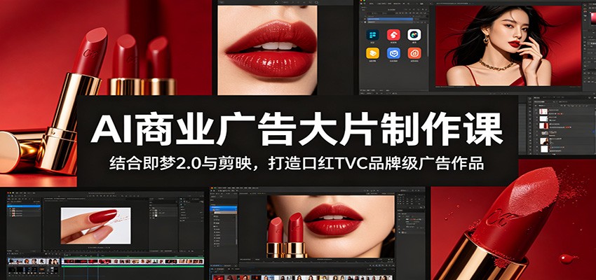 AI商业广告大片制作课：结合即梦2.0与剪映，打造口红TVC品牌级广告作品-朽念云创