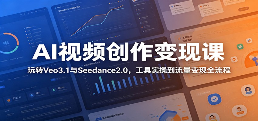 AI视频创作变现课：玩转Veo3.1与Seedance2.0，工具实操到流量变现全流程-朽念云创