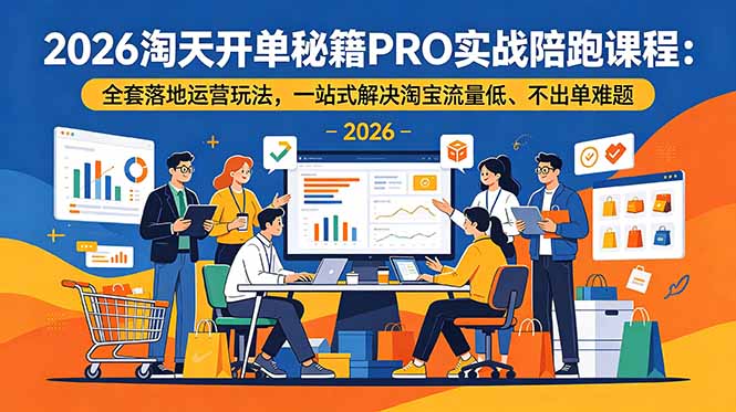 2026淘天开单秘籍PRO实战陪跑课程：全套落地运营玩法，一站式解决淘宝流量低、不出单难题-朽念云创