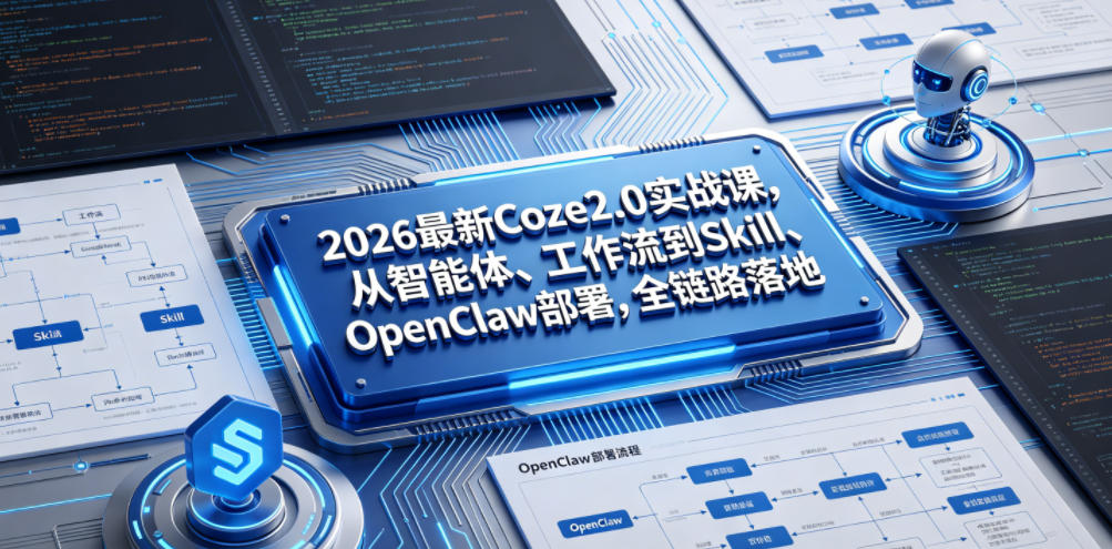 2026最新Coze2.0实战课，从智能体、工作流到Skill、OpenClaw部署，全链路落地-朽念云创
