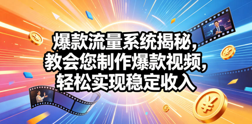 爆款流量系统揭秘，教会您制作爆款视频，轻松实现稳定收入【原创双语字幕】-朽念云创