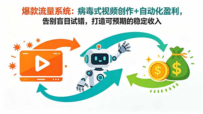 爆款流量系统：病毒式视频创作+自动化盈利，告别盲目试错，打造可预期的稳定收入-朽念云创