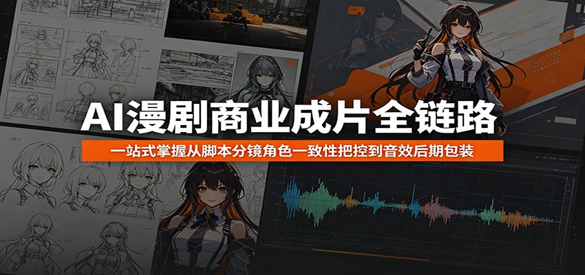 AI漫剧商业成片全链路:一站式掌握从脚本分镜角色一致性把控到音效后期包装-朽念云创