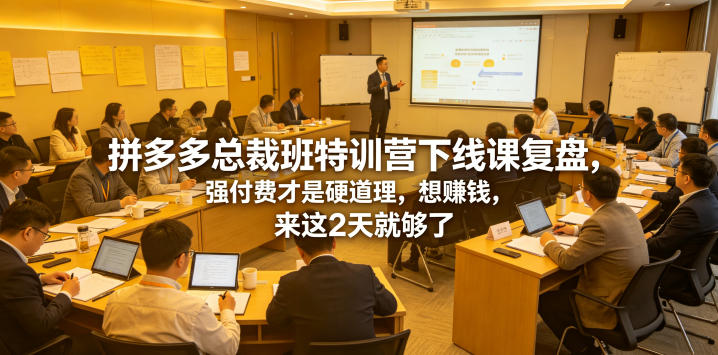 拼多多总裁班特训营下线课复盘,强付费才是硬道理,想賺钱,来这2天就够了-朽念云创