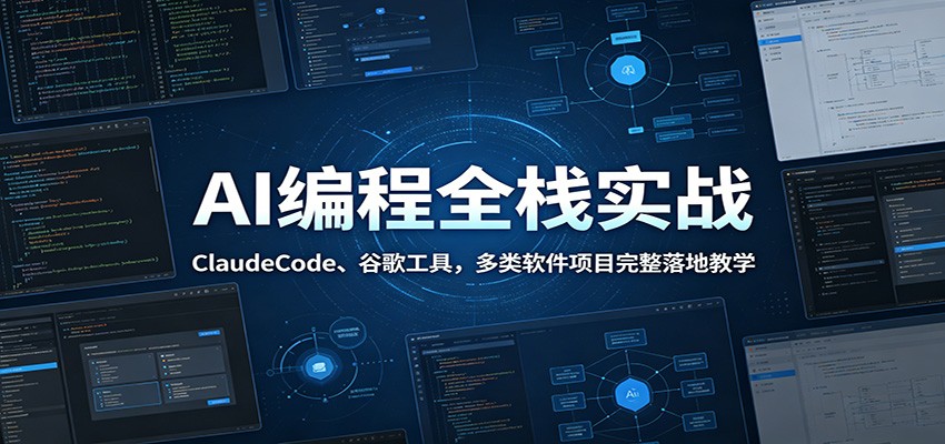 AI编程全栈实战：ClaudeCode、谷歌工具，多类软件项目完整落地教学-朽念云创