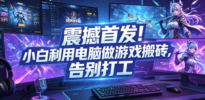 震撼首发！小白利用电脑做游戏搬砖，告别打工【揭秘】-朽念云创