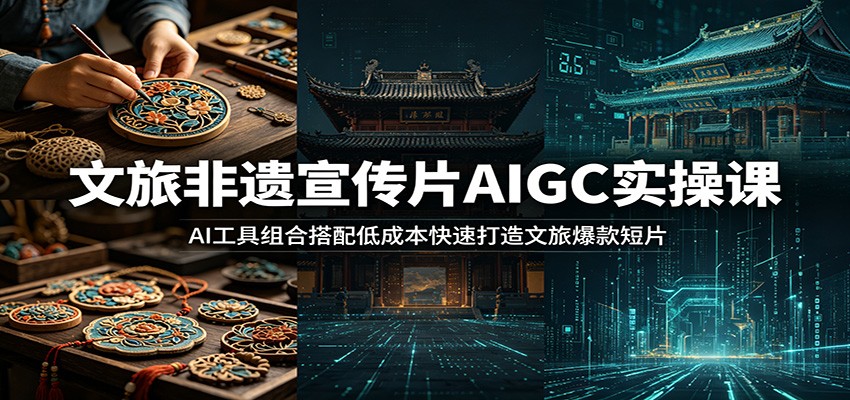 文旅非遗宣传片AIGC实操课：AI工具组合搭配低成本快速打造文旅爆款短片-朽念云创
