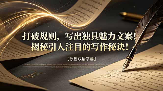 打破规则,写出独具魅力文案!揭秘引人注目的写作秘诀!【原创双语字幕】-朽念云创