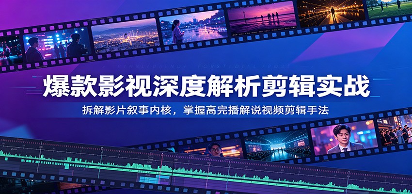 爆款影视深度解析剪辑实战：拆解影片叙事内核，掌握高完播解说视频剪辑手法-朽念云创