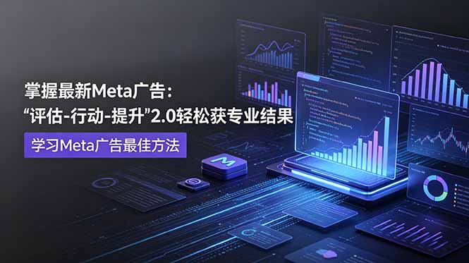 掌握最新的Meta广告,通过“评估-行动-提升”2.0版本轻松获得专业级结果。学习目前学习Meta广告的最佳方法-朽念云创