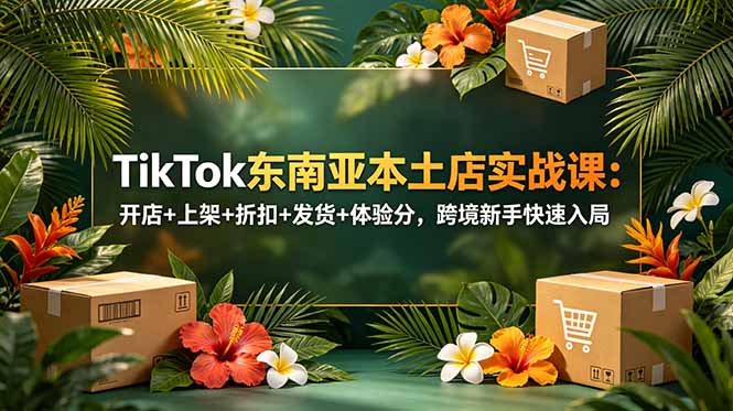 TikTok东南亚本土店实战课：开店+上架+折扣+发货+体验分，跨境新手快速入局-朽念云创