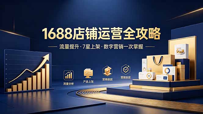 1688店铺没流量?产品上架不到7星?数字营销不会投?全套运营技能一次学(更新6月-朽念云创