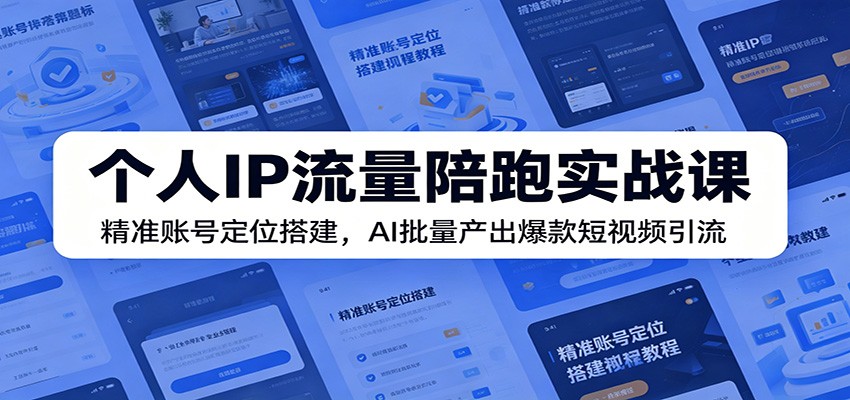 个人IP流量陪跑实战课：精准账号定位搭建，AI批量产出爆款短视频引流-朽念云创