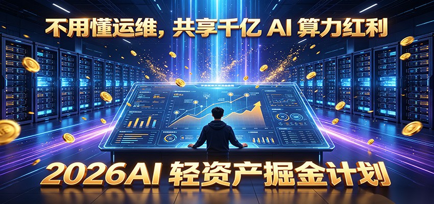 不用懂运维，共享千亿 AI 算力红利，2026AI 轻资产掘金计划-朽念云创