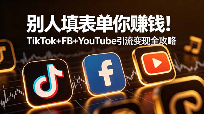 别人填表单你赚钱！TikTok+FB+YouTube 引流变现全攻略【原创双语字幕】-朽念云创