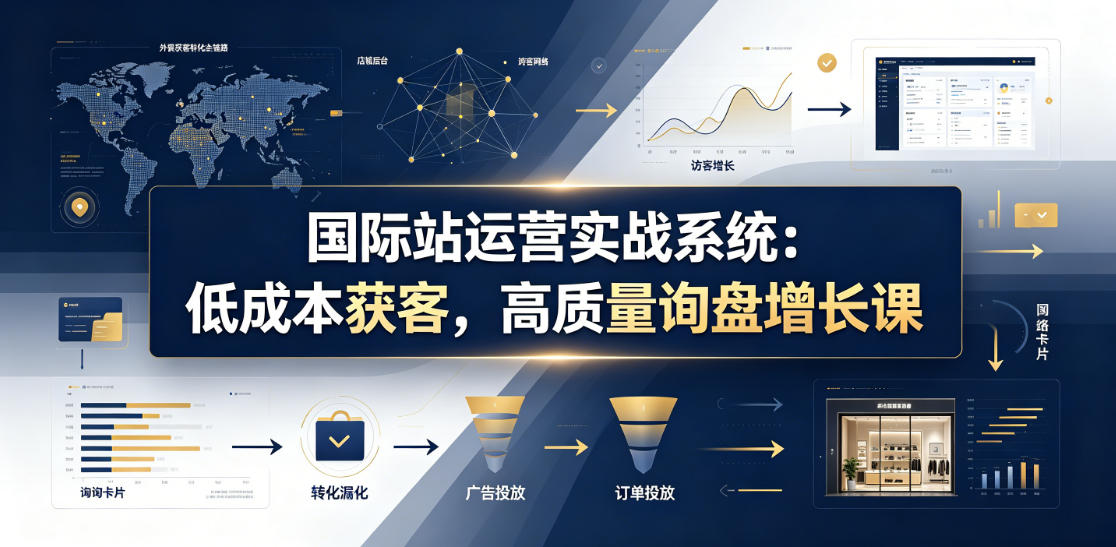 国际站运营实战系统：低成本获客，高质量询盘增长课(更新26年)-朽念云创