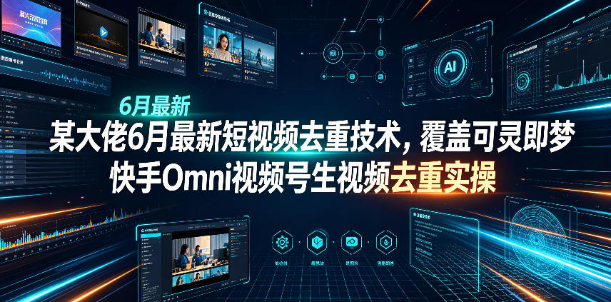 某大佬6月最新短视频去重技术，覆盖可灵即梦快手Omni视频号生视频去重实操-朽念云创