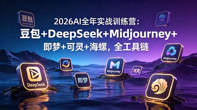 2026AI全年实战训练营：豆包+DeepSeek+Midjourney+即梦+可灵+海螺，全工具链-朽念云创
