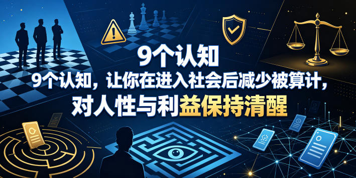 付费文章：9个认知，让你在进入社会后减少被算计，对人性与利益保持清醒-朽念云创