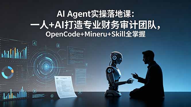 AI Agent实操落地课：一人+AI打造专业财务审计团队，OpenCode+Mineru+Skill全掌握-朽念云创