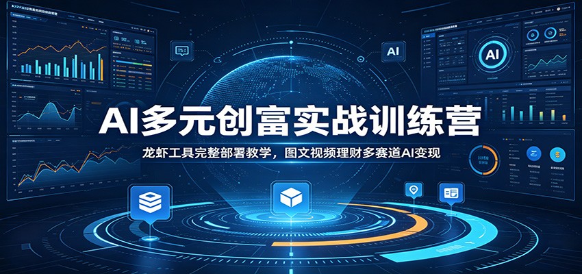 AI多元创富实战训练营：龙虾工具完整部署教学，图文视频理财多赛道AI变现-朽念云创