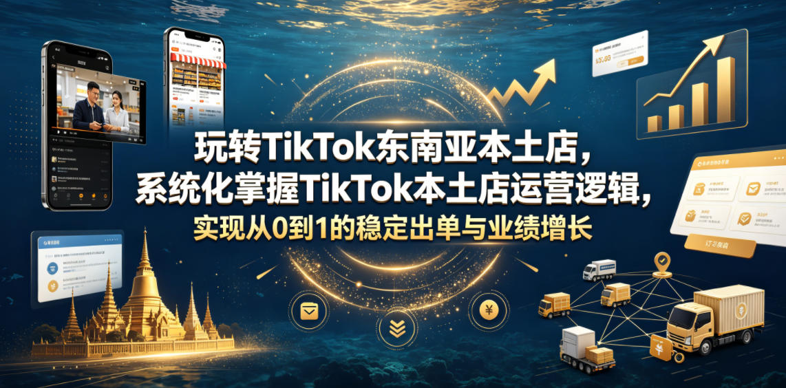 玩转TikTok东南亚本土店，系统化掌握TikTok本土店运营逻辑，实现从0到1的稳定出单与业绩增长-朽念云创