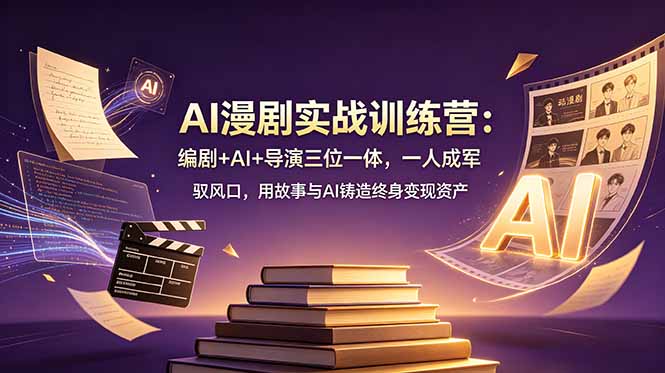 AI漫剧实战训练营：编剧+AI+导演三位一体，一人成军 驭风口，用故事与AI铸造终身变现资产-朽念云创