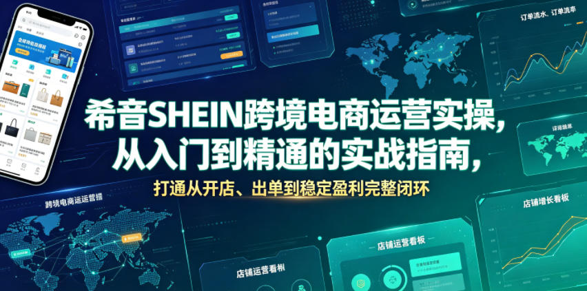 希音SHEIN跨境电商运营实操，从入门到精通的实战指南，打通从开店、出单到稳定盈利完整闭环-朽念云创