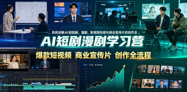 AI短剧漫剧学习营，系统讲解AI短剧、漫剧、影视预告片、爆款短视频与商业宣传片的创作全流程-朽念云创