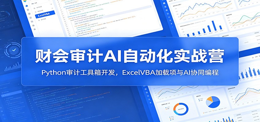财会审计AI自动化实战营：Python审计工具箱开发，ExcelVBA加载项与AI协同编程-朽念云创