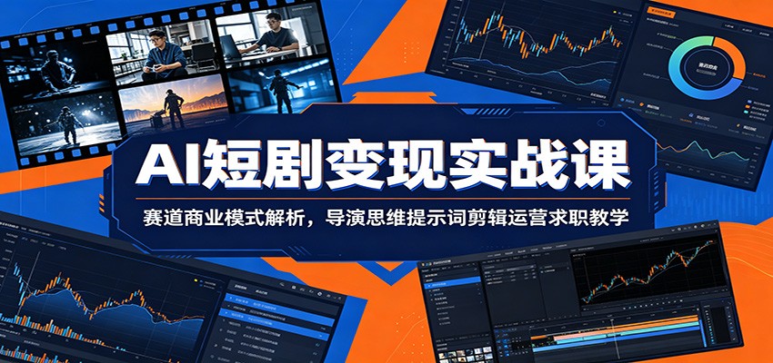AI短剧变现实战课：赛道商业模式解析，导演思维提示词剪辑运营求职教学-朽念云创