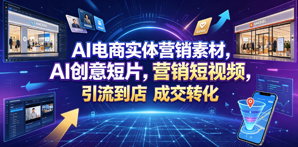 AI电商实体营销素材，AI创意短片，高效打造营销短视频，轻松引流到店，稳定提升门店客流与成交转化-朽念云创