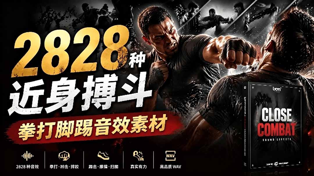 宝藏级别音效！2828种近身搏斗拳打脚踢音效素材，全部中文分类，免解压使用  Close Combat-朽念云创