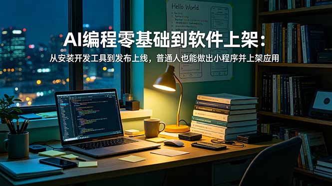 AI编程零基础到软件上架：从安装开发工具到发布上线，普通人也能做出小程序并上架应用商店-朽念云创