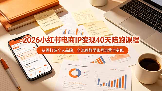 2026小红书电商IP变现40天陪跑课程-11期，从零打造个人品牌，全流程教学账号运营与变现-朽念云创