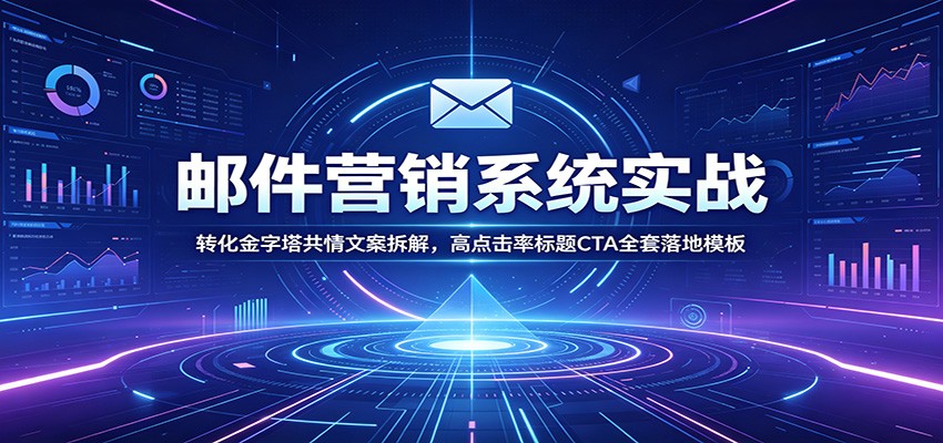 邮件营销系统实战：转化金字塔共情文案拆解，高点击率标题CTA全套落地模板-朽念云创