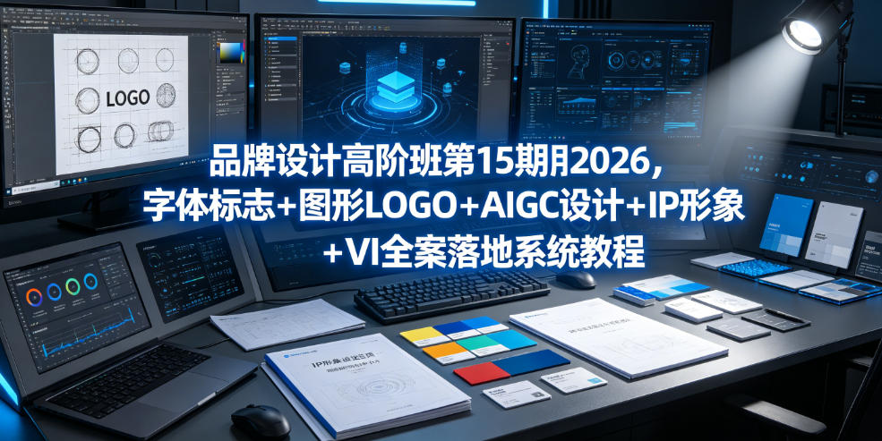 品牌设计高阶班第15期2026，字体标志＋图形LOGO＋AIGC设计＋IP形象＋VI全案落地系统教程-朽念云创