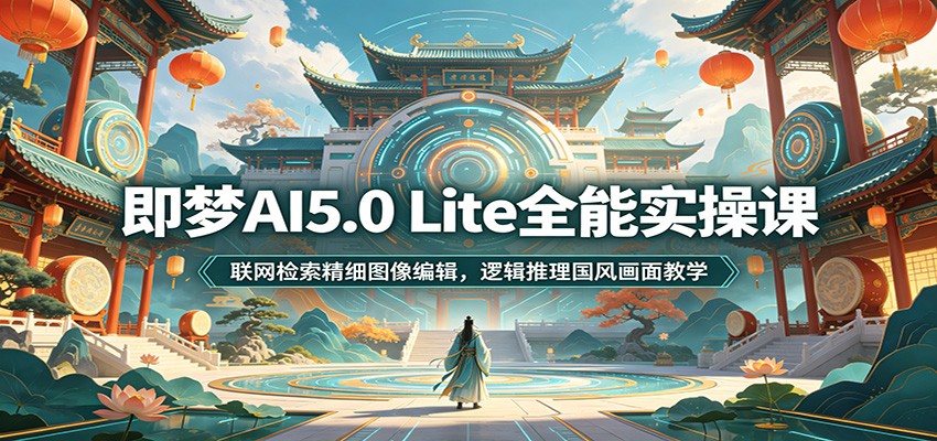 即梦AI5.0 Lite全能实操课：联网检索精细图像编辑，逻辑推理国风画面教学-朽念云创