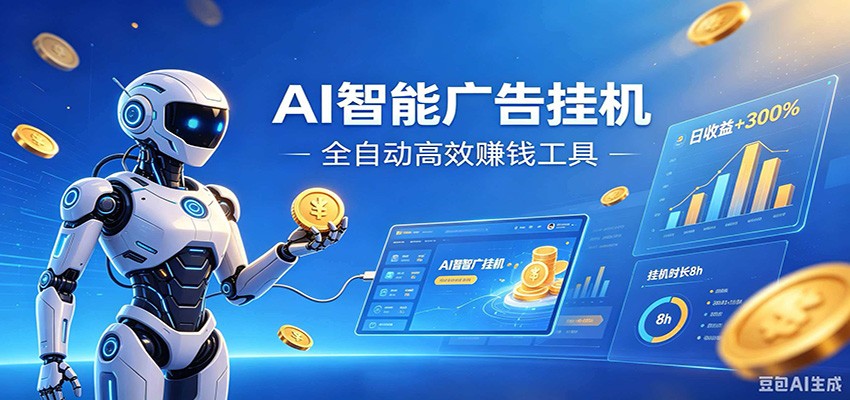 AI智能广告挂机,小白轻松上手,在家自动赚收益-朽念云创