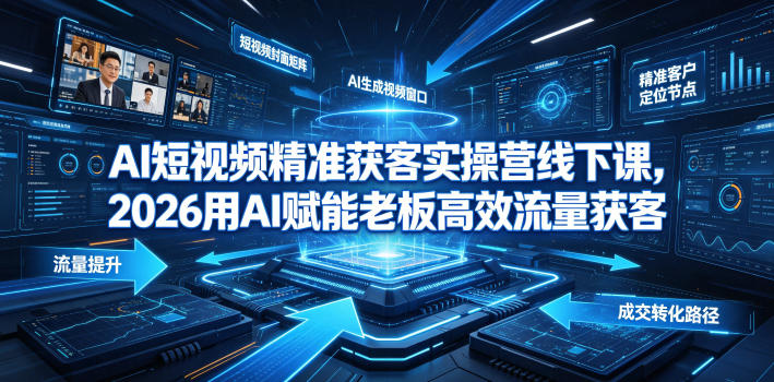 AI短视频精准获客实操营6月10-14号线下课，2026用AI赋能老板高效流量获客-朽念云创