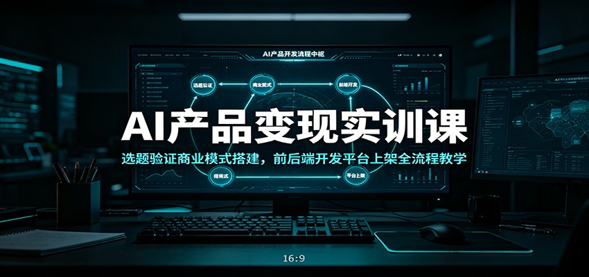 AI产品变现实训课：选题验证商业模式搭建，前后端开发平台上架全流程教学-朽念云创