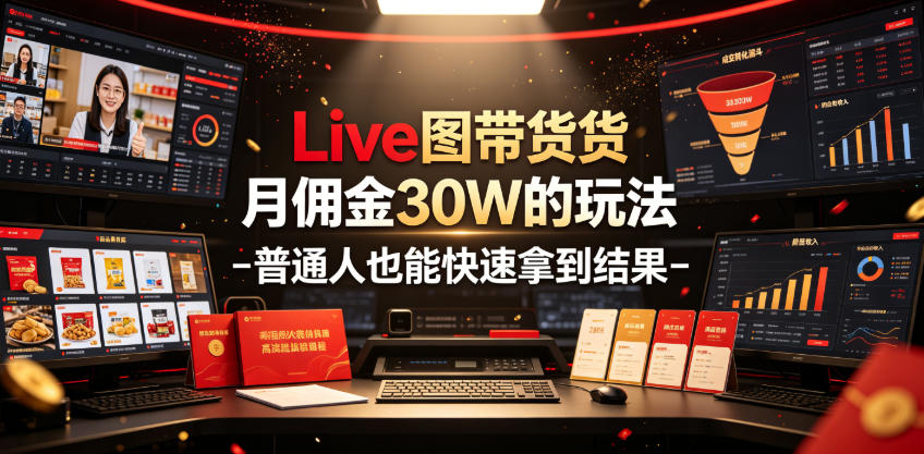 Live图带货月佣金30W的玩法-普通人也能快速拿到结果-朽念云创